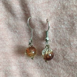 Splattered brown orb earrings